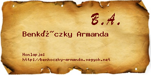 Benkóczky Armanda névjegykártya
